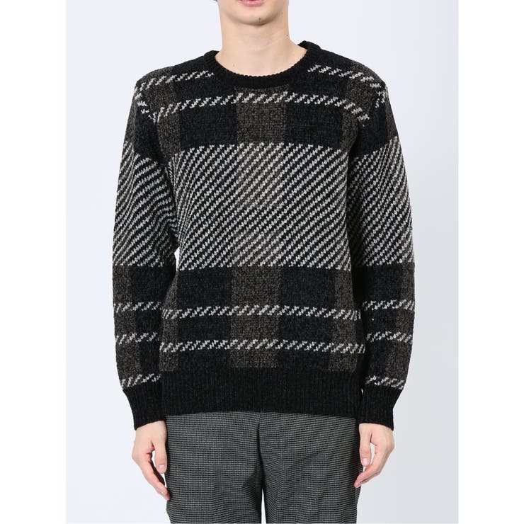 モールジャガードチェック クルーニット | TAKA-Q MEN | 詳細画像6 