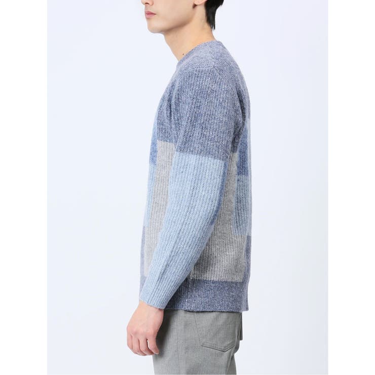 ウォッシャブル パッチワーク風 クルーネックニット | TAKA-Q MEN | 詳細画像16 