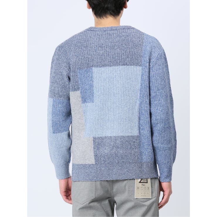 ウォッシャブル パッチワーク風 クルーネックニット | TAKA-Q MEN | 詳細画像17 