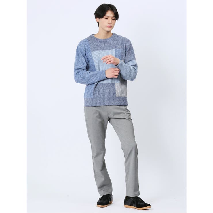 ウォッシャブル パッチワーク風 クルーネックニット | TAKA-Q MEN | 詳細画像20 