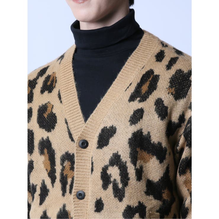 モヘアタッチ レオパード Vネック ニットカーディガン | TAKA-Q MEN | 詳細画像12 