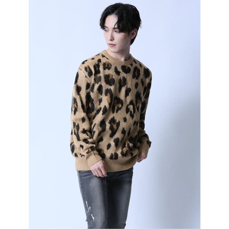 モヘアタッチ レオパード クルーニット | TAKA-Q MEN | 詳細画像10 