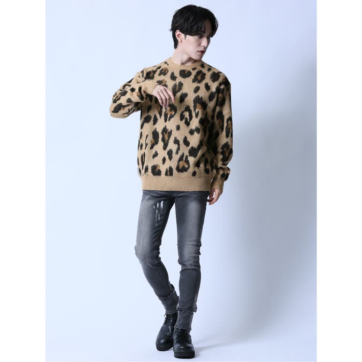 モヘアタッチ レオパード クルーニット | TAKA-Q MEN | 詳細画像11 