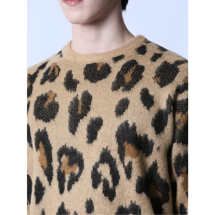 モヘアタッチ レオパード クルーニット | TAKA-Q MEN | 詳細画像12 