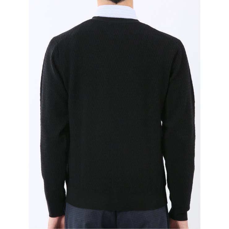 ウォッシャブル ウール混リンクス柄 ニットカーディガン | TAKA-Q MEN | 詳細画像8 