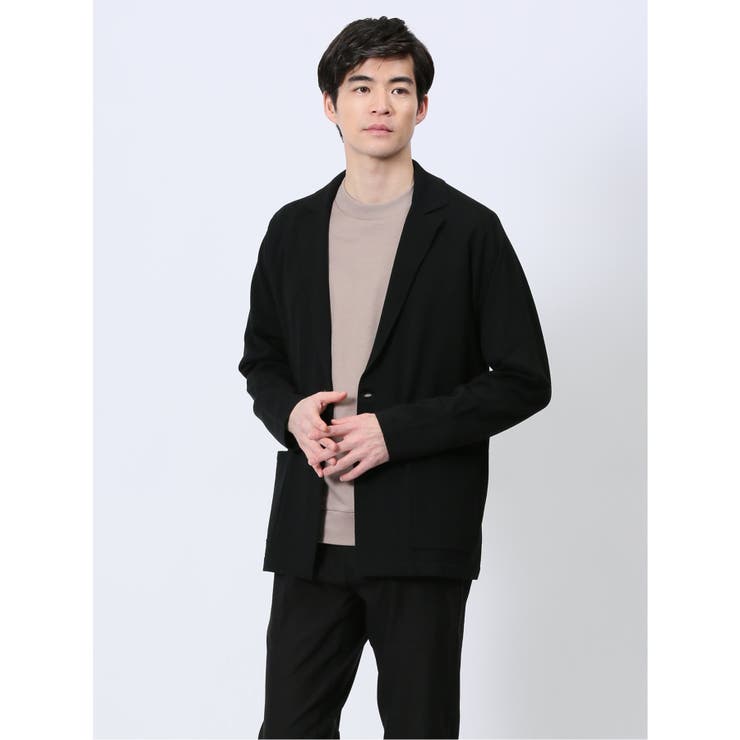 ウォッシャブル 綿混ニット ジャケット | TAKA-Q MEN | 詳細画像1 