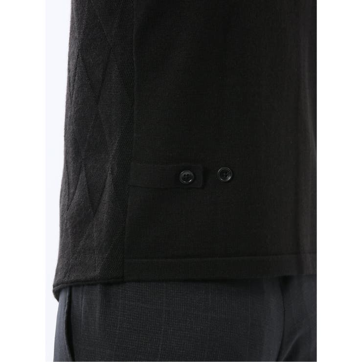 ウォッシャブル ウール混 ダイヤ柄 前開きベスト | TAKA-Q MEN | 詳細画像10 