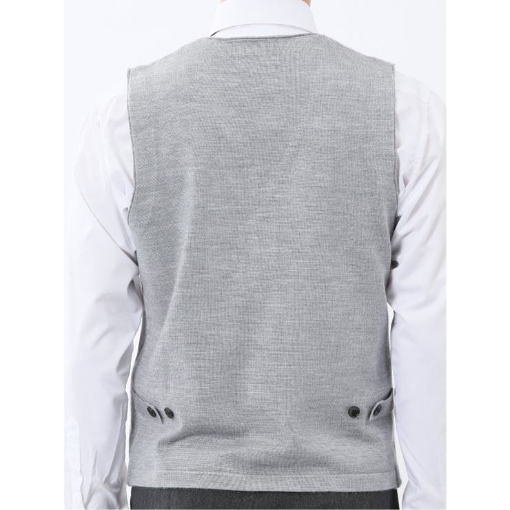 ウォッシャブル ウール混 ダイヤ柄 前開きベスト | TAKA-Q MEN | 詳細画像17 