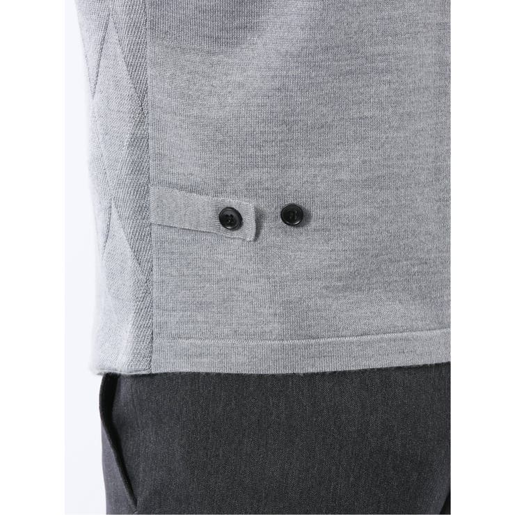 ウォッシャブル ウール混 ダイヤ柄 前開きベスト | TAKA-Q MEN | 詳細画像19 