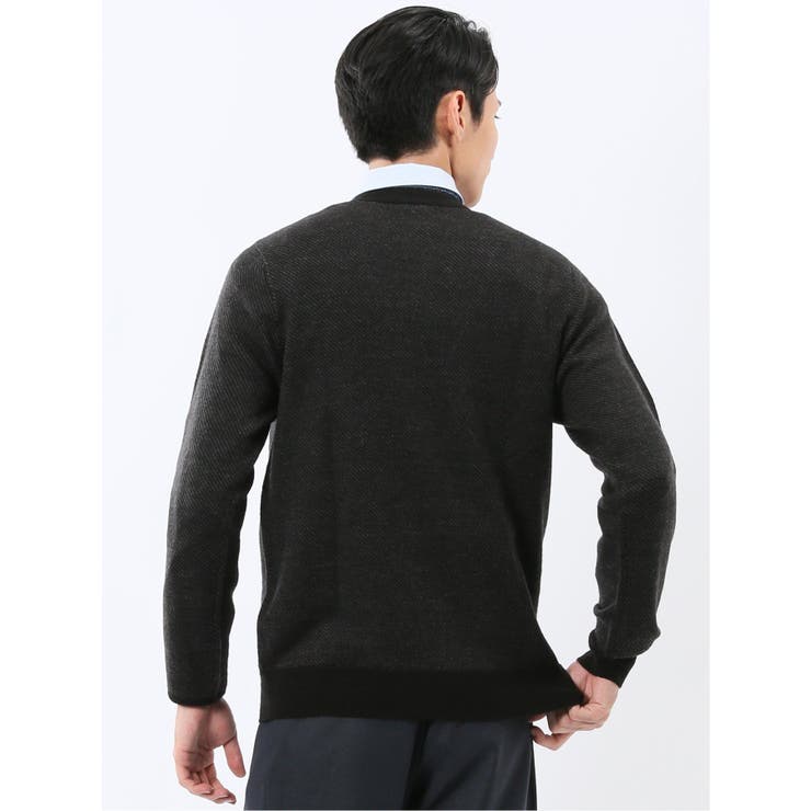 ウォッシャブル ウール混カルゼ柄 ニットカーディガン | TAKA-Q MEN | 詳細画像13 
