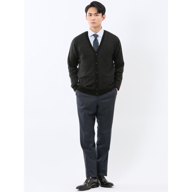 ウォッシャブル ウール混カルゼ柄 ニットカーディガン | TAKA-Q MEN | 詳細画像15 