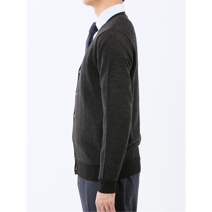 ウォッシャブル ウール混カルゼ柄 ニットカーディガン | TAKA-Q MEN | 詳細画像16 