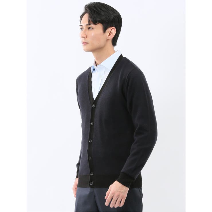 ウォッシャブル ウール混カルゼ柄 ニットカーディガン | TAKA-Q MEN | 詳細画像2 