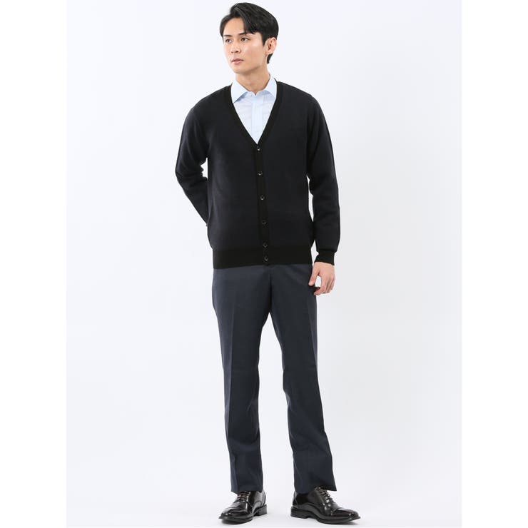 ウォッシャブル ウール混カルゼ柄 ニットカーディガン | TAKA-Q MEN | 詳細画像5 