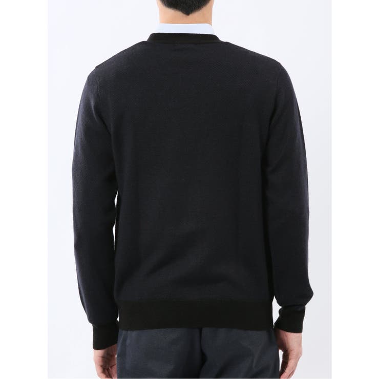 ウォッシャブル ウール混カルゼ柄 ニットカーディガン | TAKA-Q MEN | 詳細画像8 