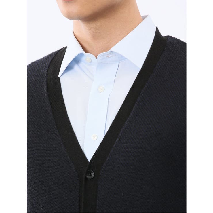 ウォッシャブル ウール混カルゼ柄 ニットカーディガン | TAKA-Q MEN | 詳細画像9 