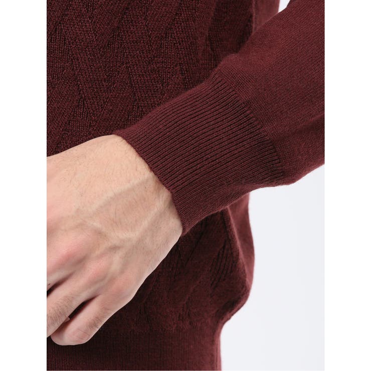 ウォッシャブル ウール混ダイヤ柄 ニットカーディガン | TAKA-Q MEN | 詳細画像10 