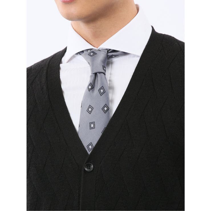 ウォッシャブル ウール混ダイヤ柄 ニットカーディガン | TAKA-Q MEN | 詳細画像19 