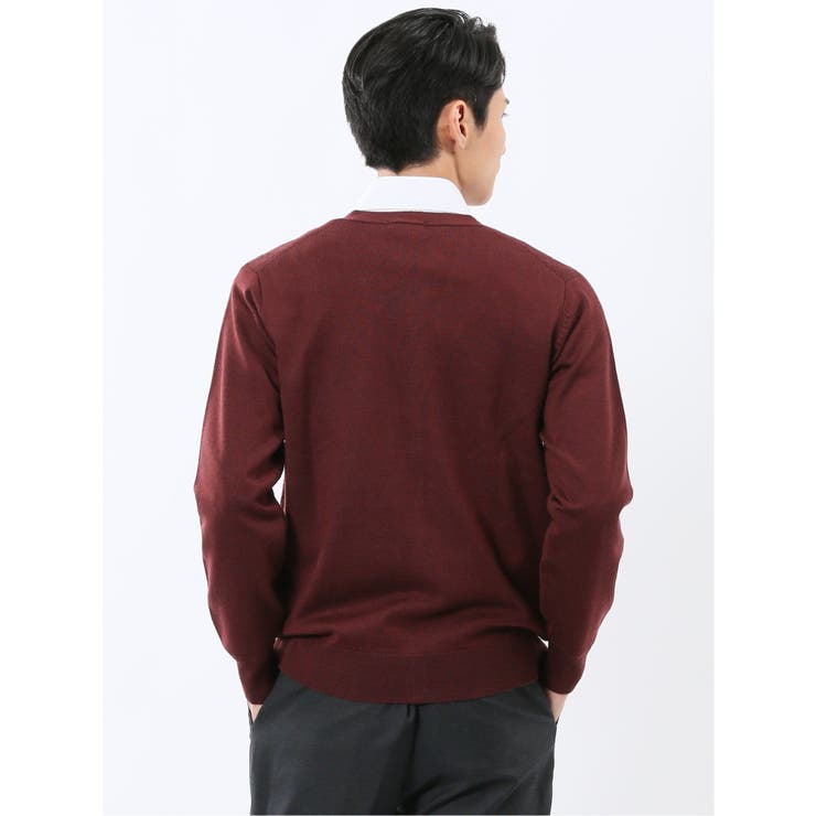 ウォッシャブル ウール混ダイヤ柄 ニットカーディガン | TAKA-Q MEN | 詳細画像3 