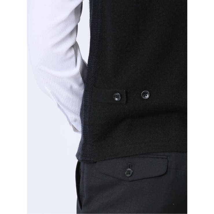 ウォッシャブル ウール混グレンチェック ニットジレ | TAKA-Q MEN | 詳細画像30 