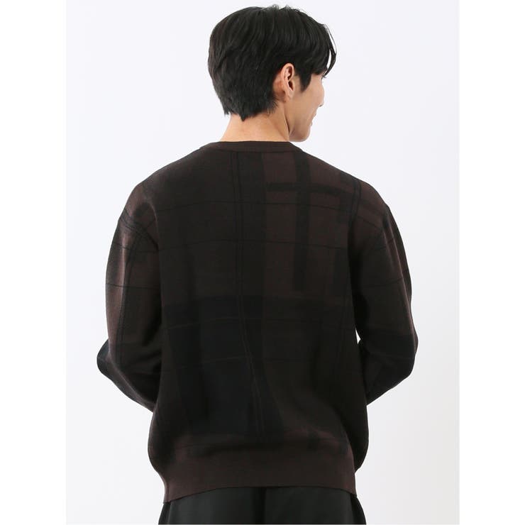 ウォッシャブル ストレッチ チェック柄 クルーニット | TAKA-Q MEN | 詳細画像15 