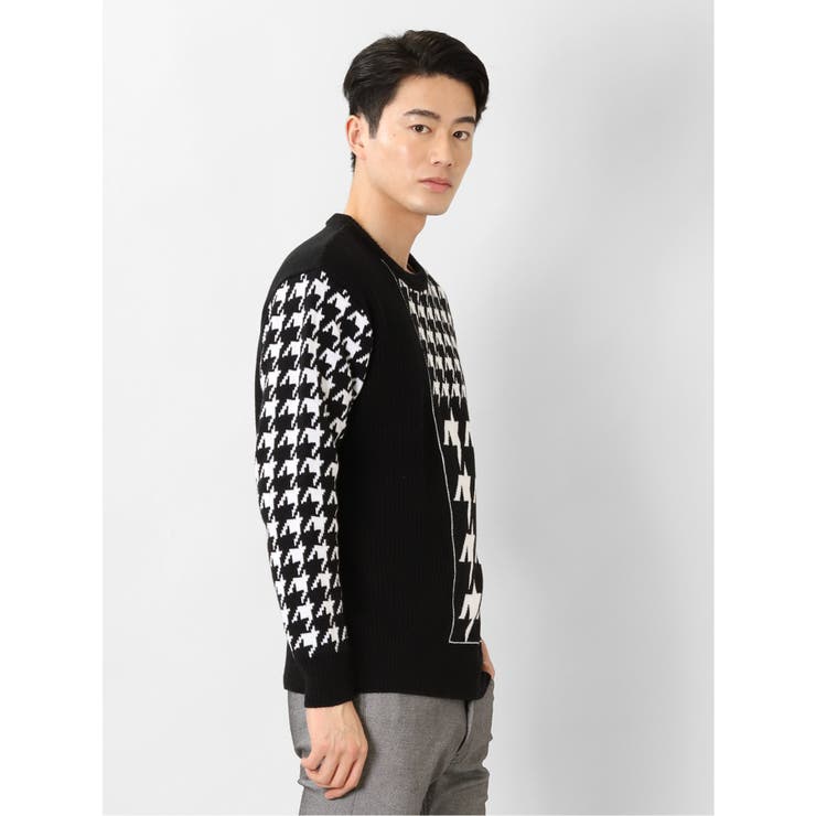 ウォッシャブル 柄切替 クルーニット | TAKA-Q MEN | 詳細画像4 