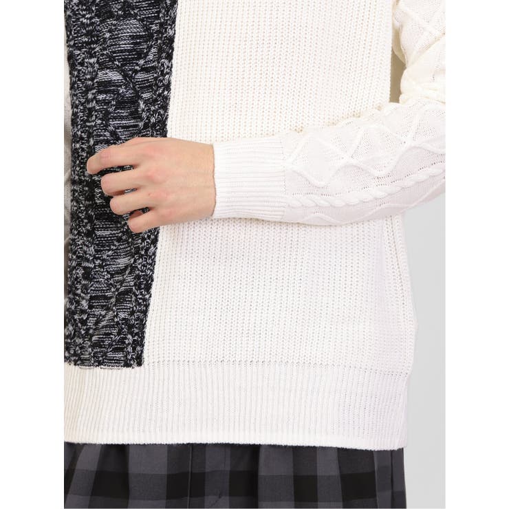 ウォッシャブル 編地切替 Vネックニット | TAKA-Q MEN | 詳細画像9 