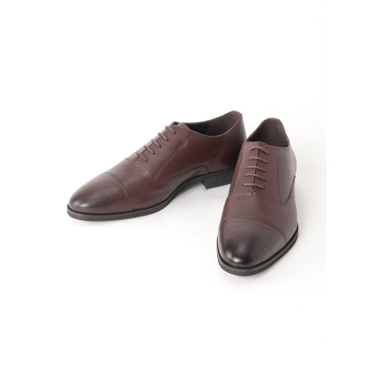 35こげ茶 | ラウンド内羽根 ストレートチップ ドレスシューズ | TAKA-Q MEN