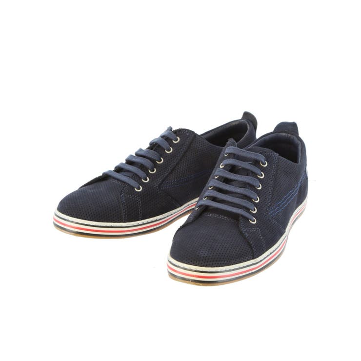 75紺 | ヌバックパンチングスニーカー | TAKA-Q MEN