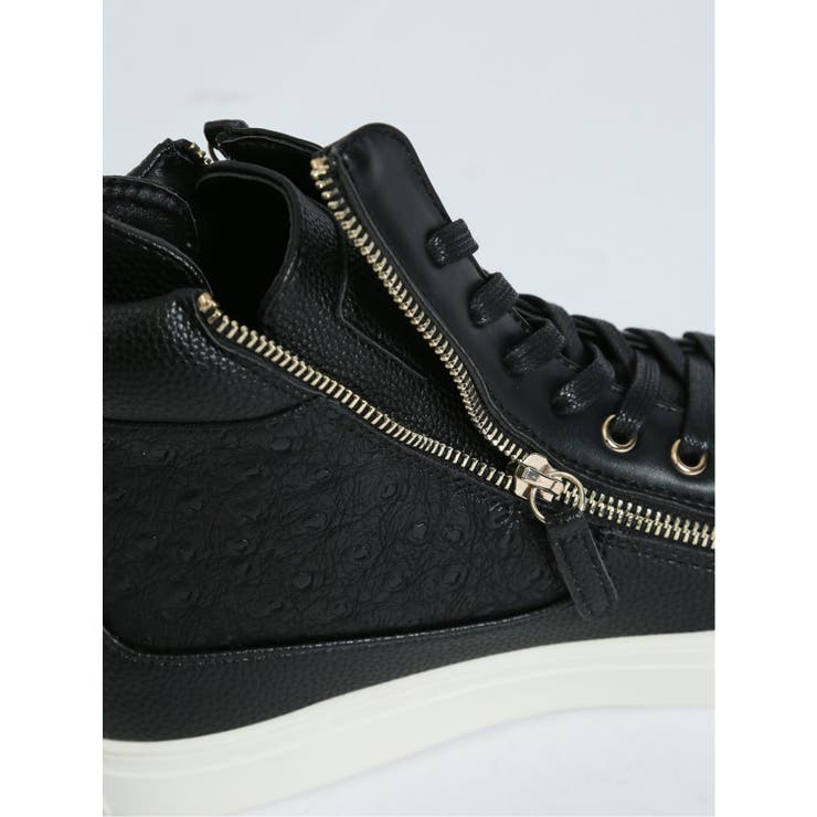 ZIPデザイン ハイカットスニーカー[品番：TKQJ0020386]｜TAKA-Q MEN