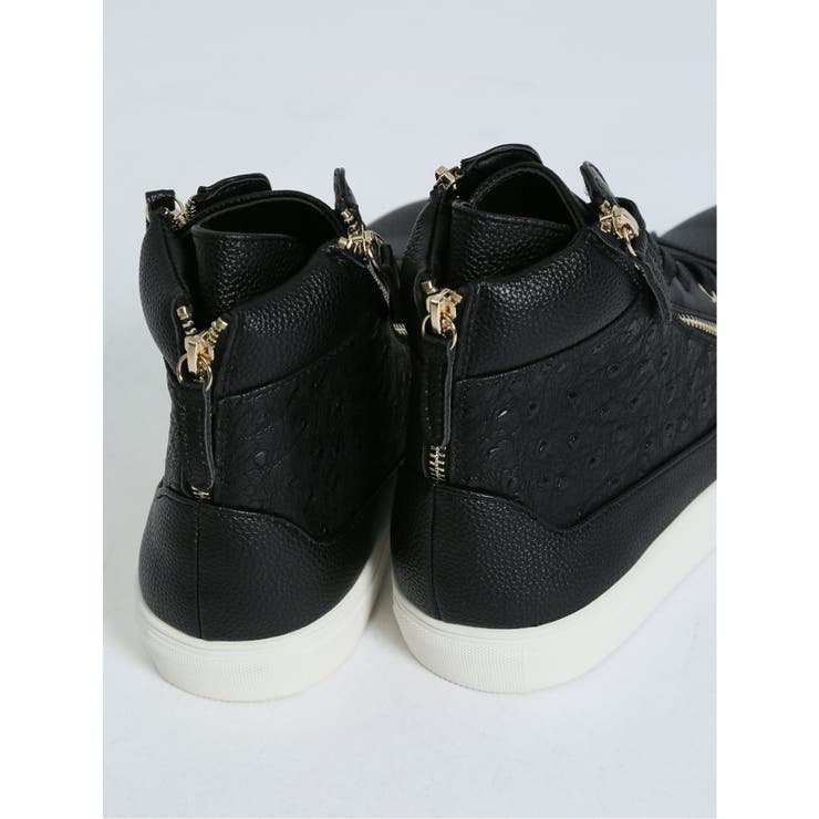 ZIPデザイン ハイカットスニーカー[品番：TKQJ0020386]｜TAKA-Q MEN