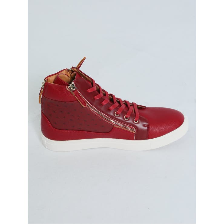 ZIPデザイン ハイカットスニーカー[品番：TKQJ0020386]｜TAKA-Q MEN