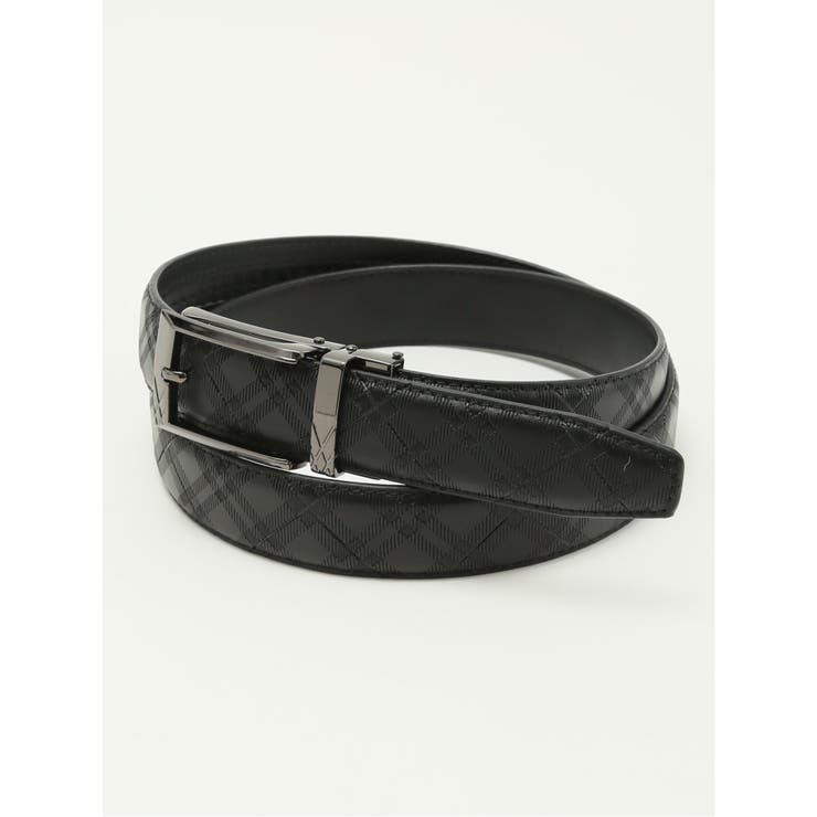 アジャストフリー チェック型押しベルト | TAKA-Q MEN | 詳細画像1 