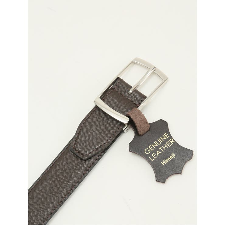 35こげ茶 | 姫路レザー サフィアーノ 型押し ベルト | TAKA-Q MEN