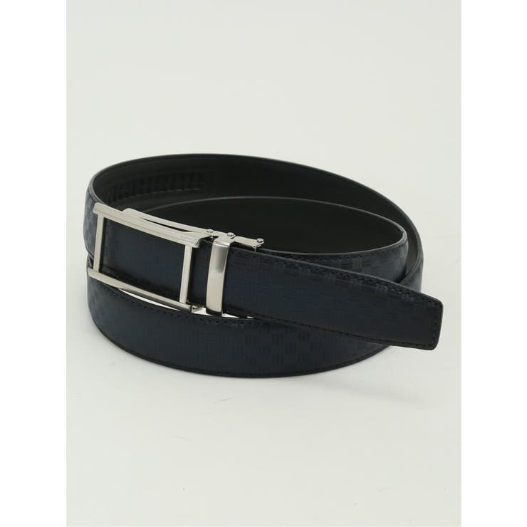 75紺 | アジャストフリー 市松型押しベルト | TAKA-Q MEN