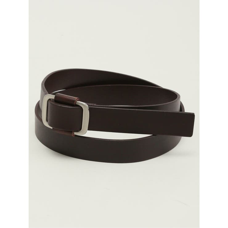 35こげ茶 | ピンレス レザー ナローベルト | TAKA-Q MEN