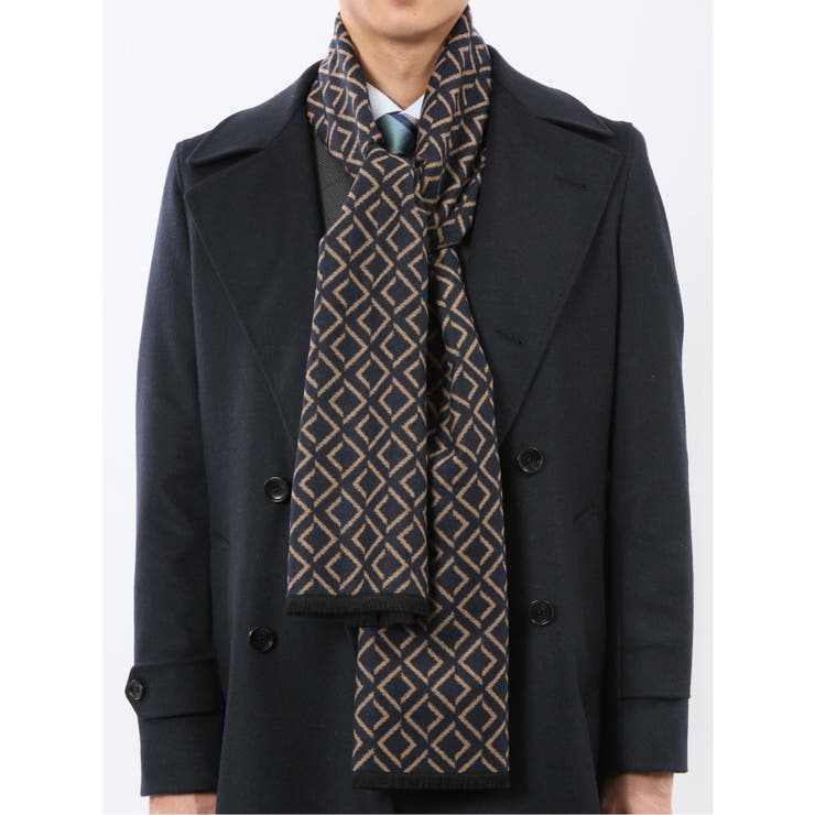 75紺 | bugatti×V.FRAAS 四者混マフラー | TAKA-Q MEN