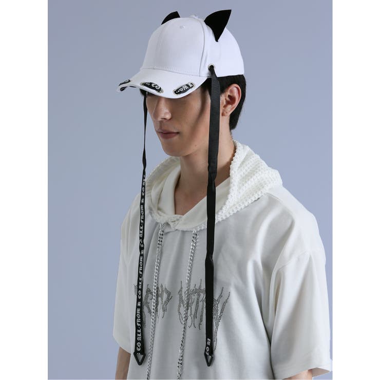 01白 | SD×PSYCHONATION 猫耳ツイルCAP | TAKA-Q MEN
