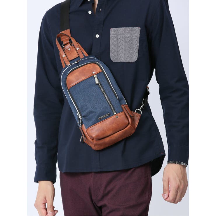 杢ツイル配色 ボディバッグ[品番：TKQJ0019292]｜TAKA-Q MEN
