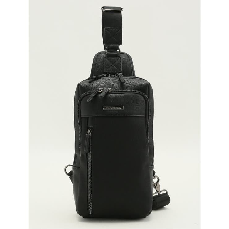 05黒 | 型押しコンビ ボディバッグ | TAKA-Q MEN