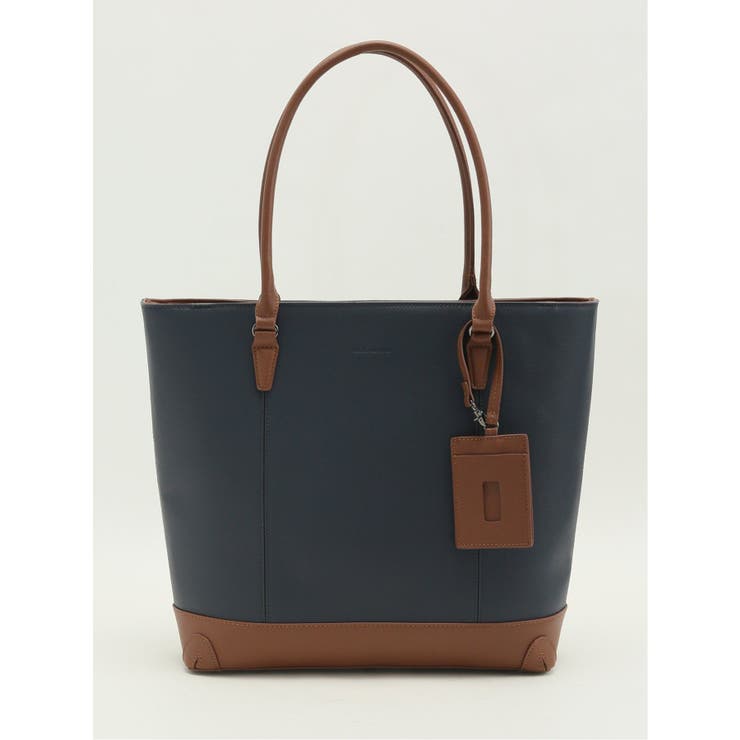 75紺 | 型押し トートバッグ A4対応 | TAKA-Q MEN
