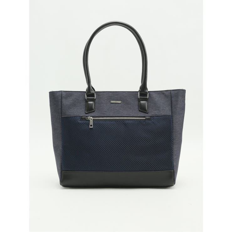 75紺 | 撥水 市松切替 2WAYトートバッグ A4対応 | TAKA-Q MEN