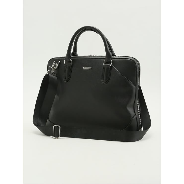 05黒 | サフィアーノ型押し 2WAYブリーフバッグ A4対応 | TAKA-Q MEN