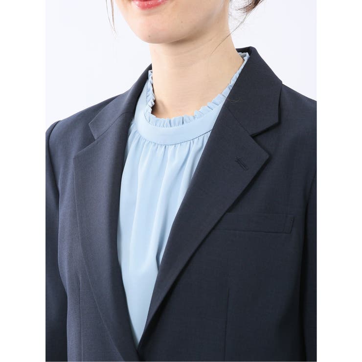 ウーリッシュ リラクシング 1ボタンジャケット＋セミワイドパンツ 紺 | TAKA-Q WOMEN | 詳細画像8 