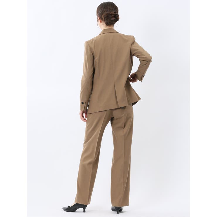 ウーリッシュ リラクシング 1ボタンジャケット＋セミワイドパンツ キャメル | TAKA-Q WOMEN | 詳細画像3 