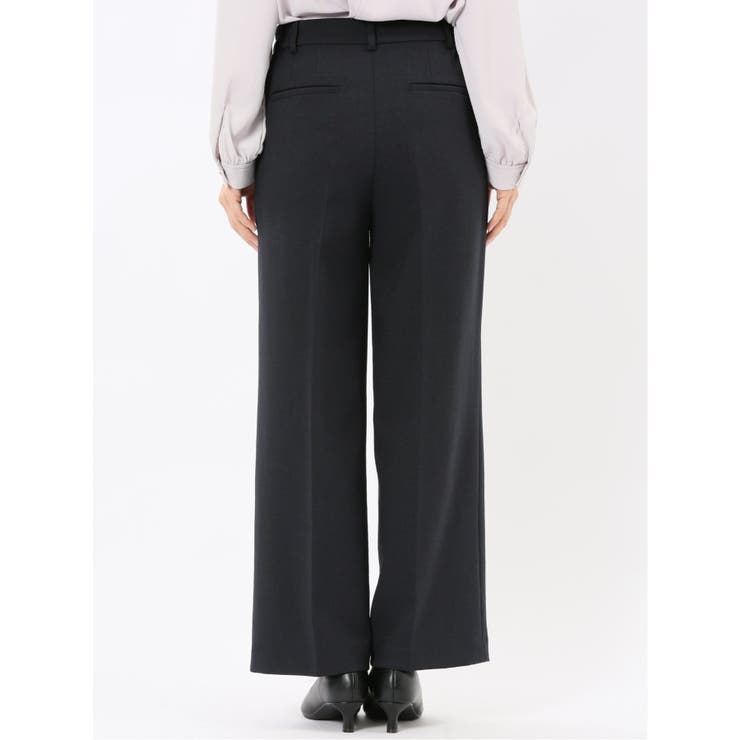 ストレッチウォッシャブル ノーカラージャケット＋セミワイドパンツ ウーリッシュ紺 | TAKA-Q WOMEN | 詳細画像12 