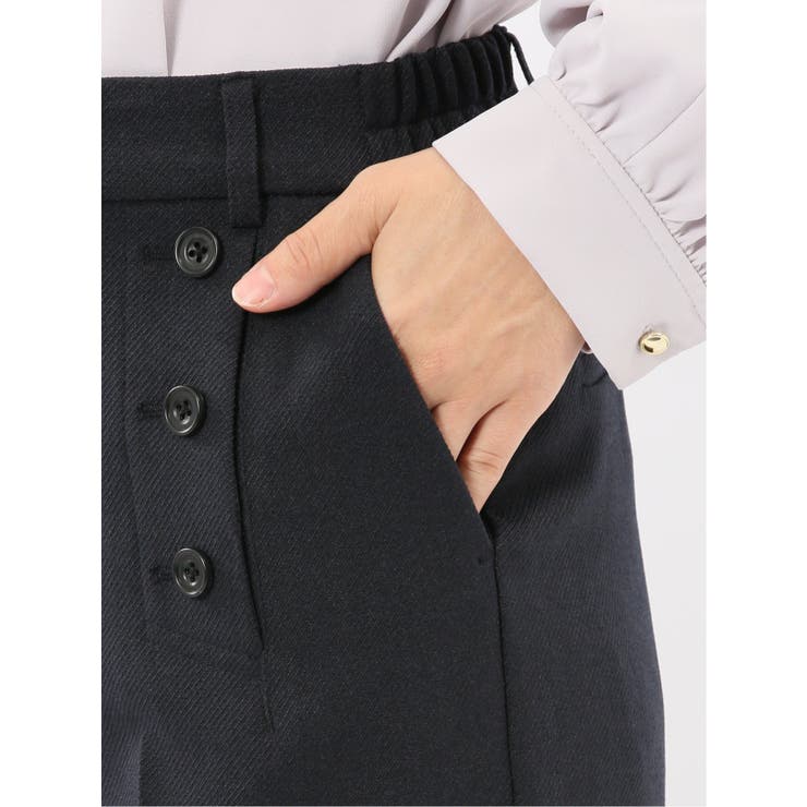 ストレッチウォッシャブル ノーカラージャケット＋セミワイドパンツ ウーリッシュ紺 | TAKA-Q WOMEN | 詳細画像13 