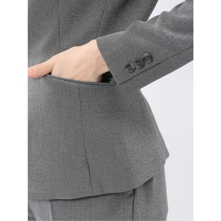 ストレッチウォッシャブル 1ボタンジャケット＋テーパードパンツ グレー | TAKA-Q WOMEN | 詳細画像8 