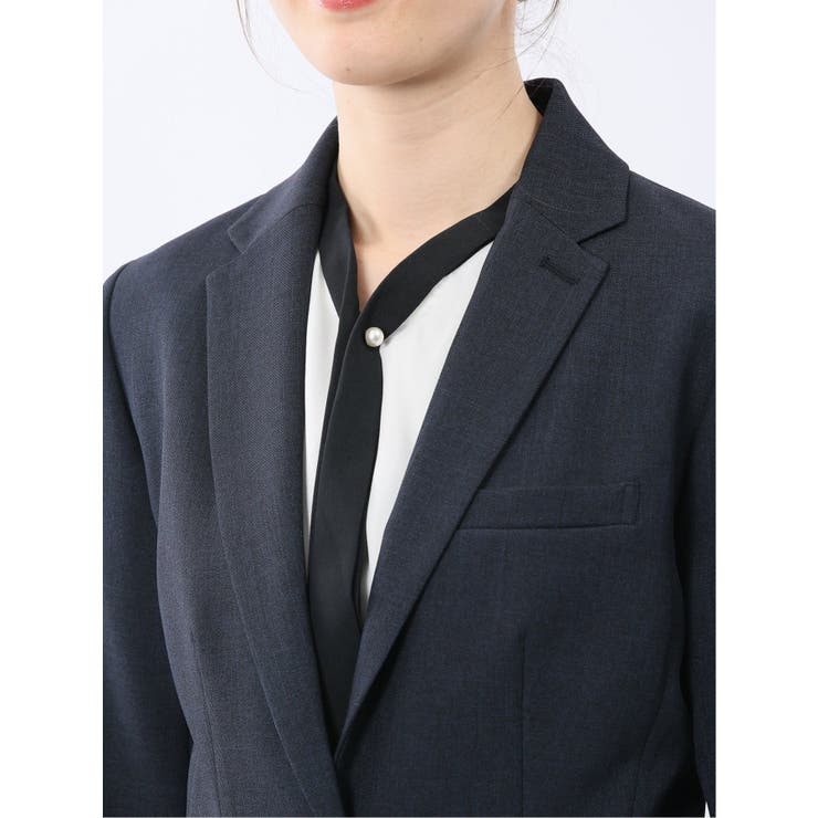 ストレッチウォッシャブル 1ボタンジャケット＋テーパードパンツ 紺 | TAKA-Q WOMEN | 詳細画像7 