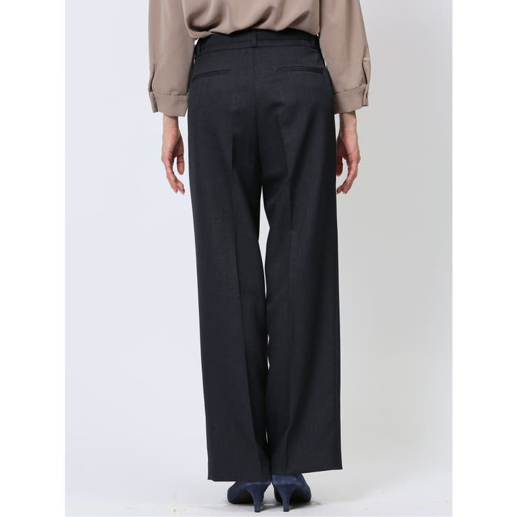 シャークスキン カラーレスジャケット＋セミワイドパンツ 青 | TAKA-Q WOMEN | 詳細画像10 